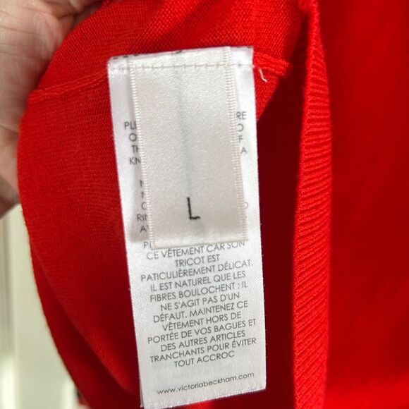 Victoria Beckham Red Blue White Crew Neck Sweater Stripe Longsleeve Top Large 10 - Picture 3 of 12